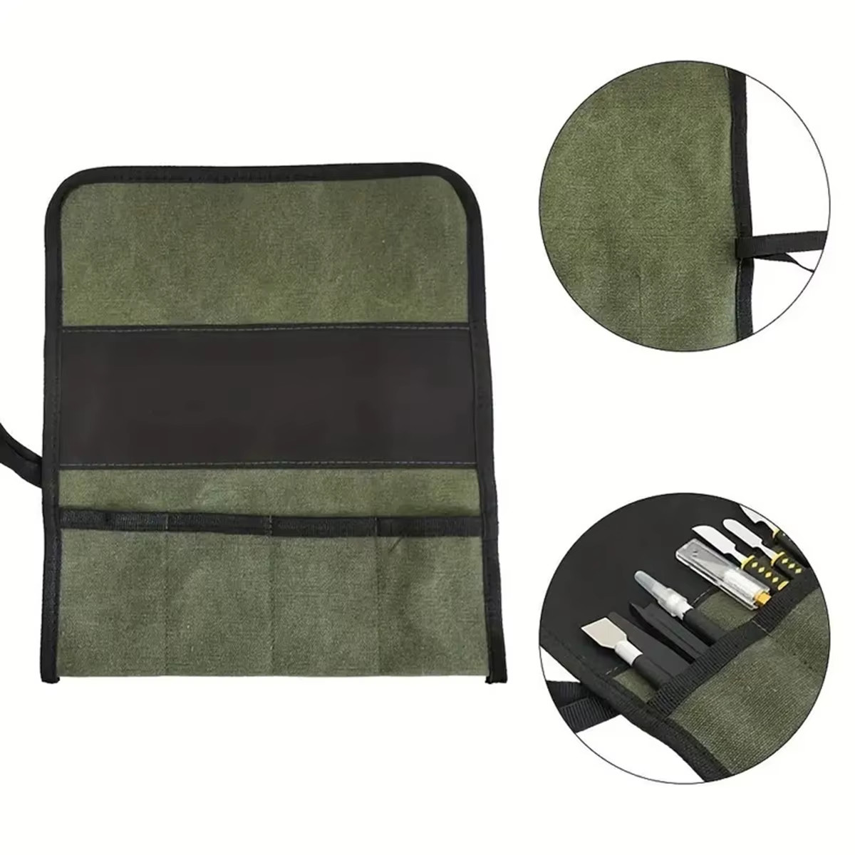 Multiple Pocket Multi-Purpose Roll up Tool Bag Oxford Cloth Wrench Pouch Screwdr