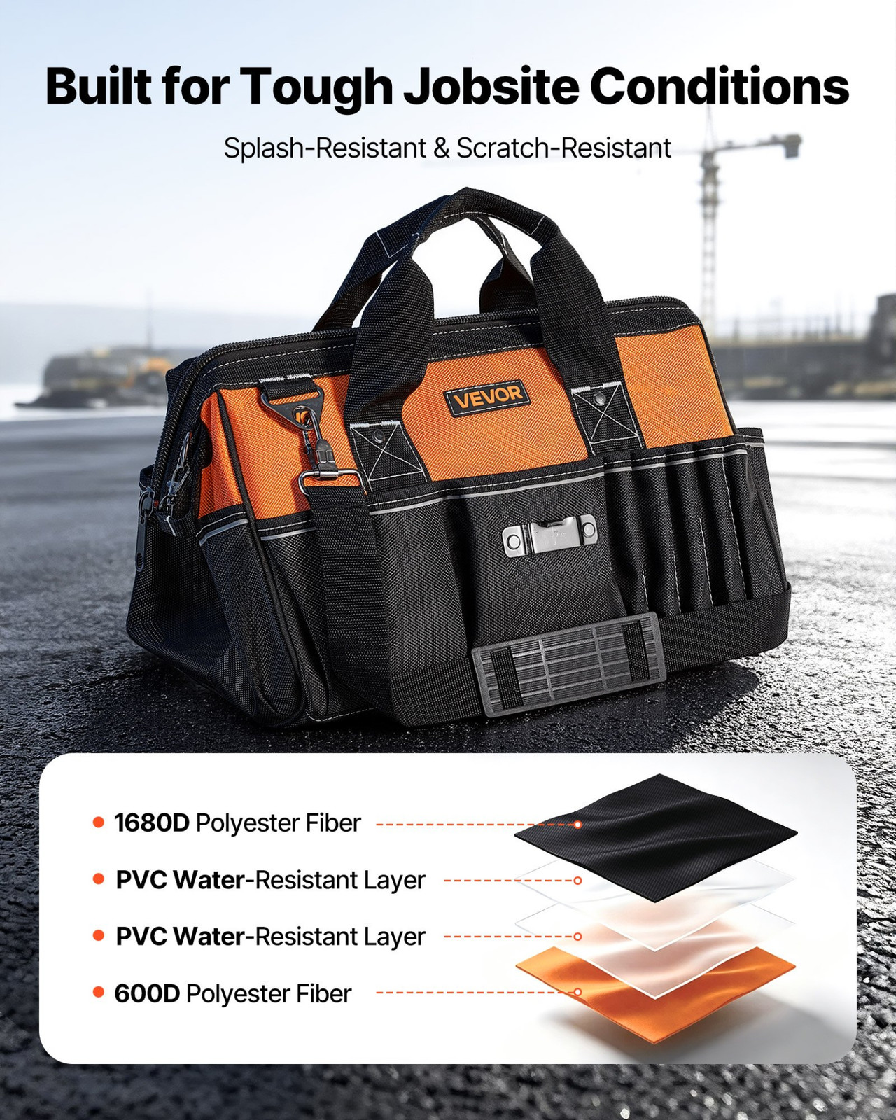 15.7″ Tool Bag 33-Pocket Toolbox Organizer w/ Shoulder Strap