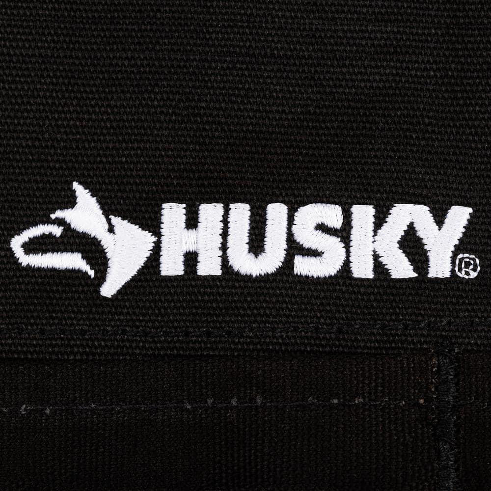 Canvas Work Apron 23 in. 16-Pocket Black Canvas Bib Tool Storage Organization