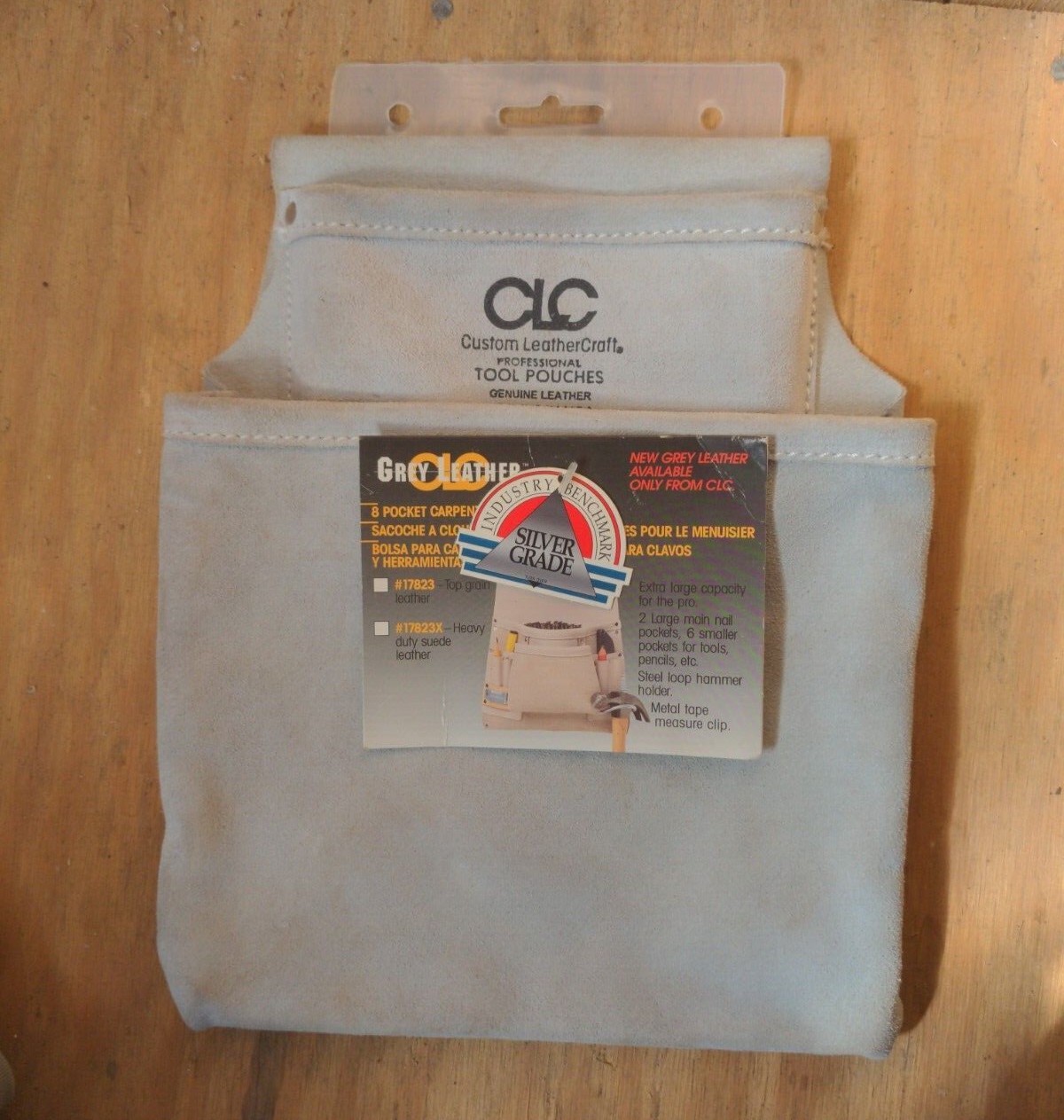 Custom Leathercraft CLC No. 17483X Tool Pouch Two Pocket Grey Leather