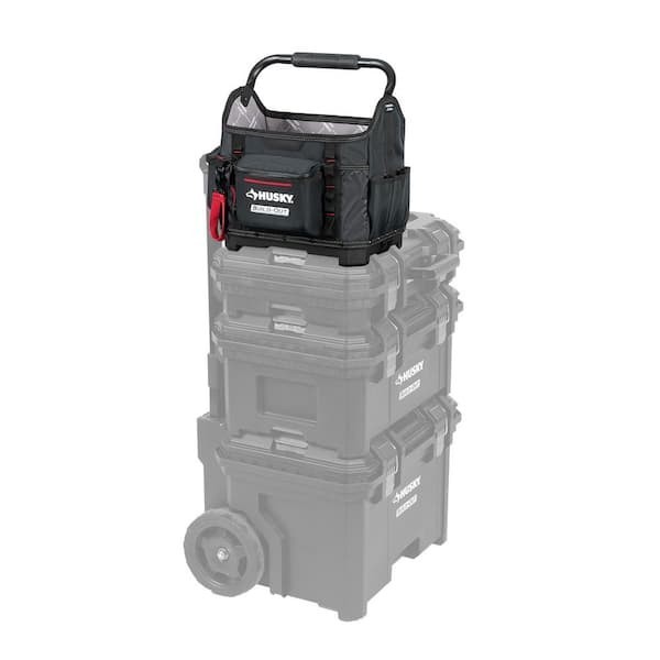 Husky Build-Out Heavy Duty Contractors 14 In. Tool Tote Box Rugged Build Out 14″