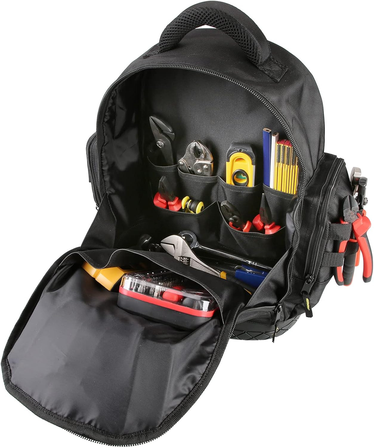 Tool Backpack, Moulded Waterproof Base, Padded Shoulder Straps, Breathable Padde