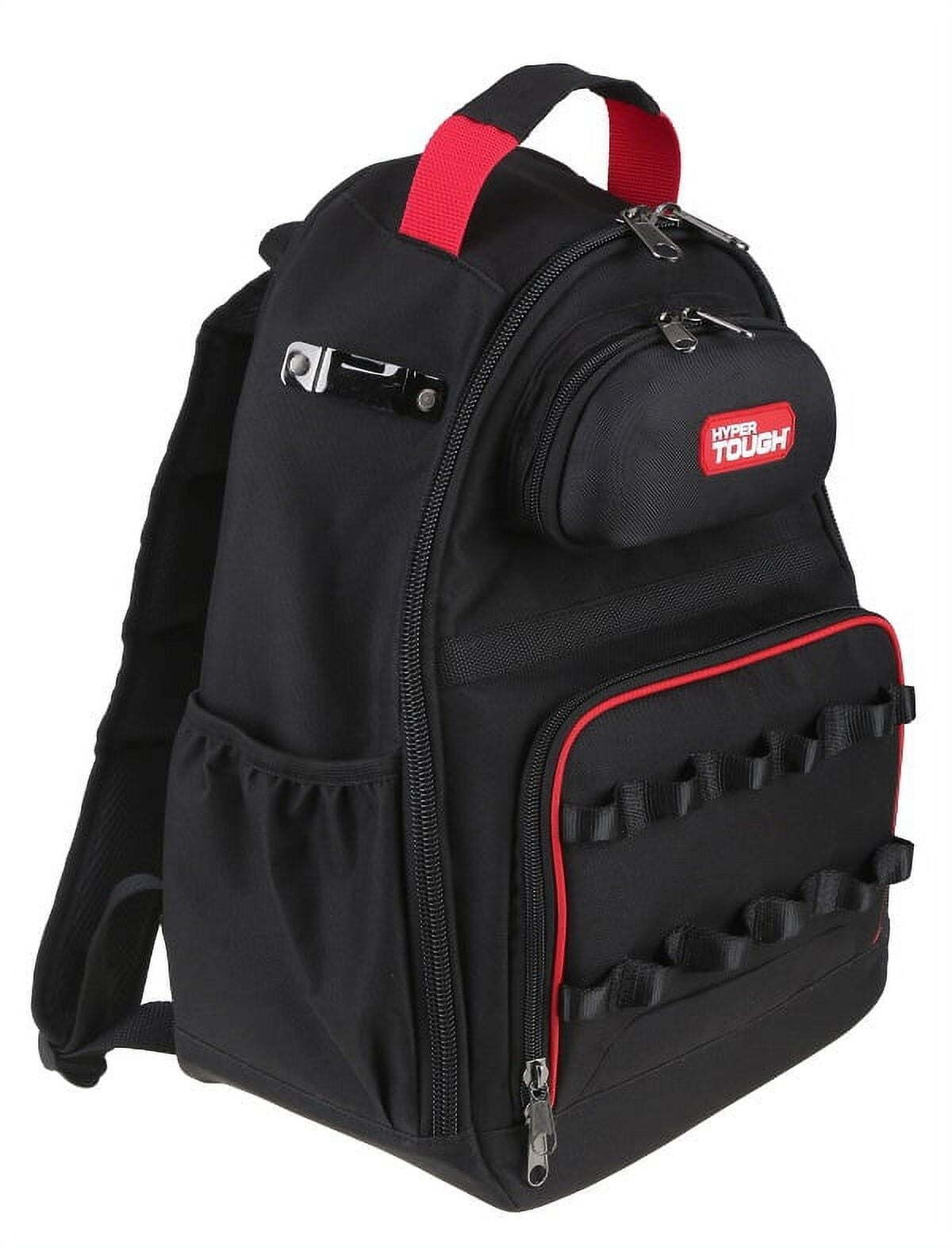 Black Tool Backpack with Pockets Loops Portable Tool Storage with Base Support