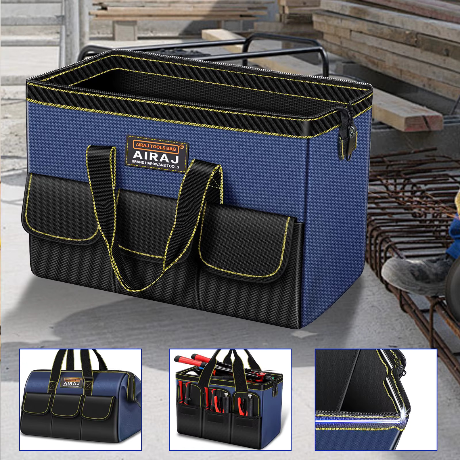 AIRAJ Multifunctional Tool Bags 1680D Oxford Cloth Electrician Wear-Resistant