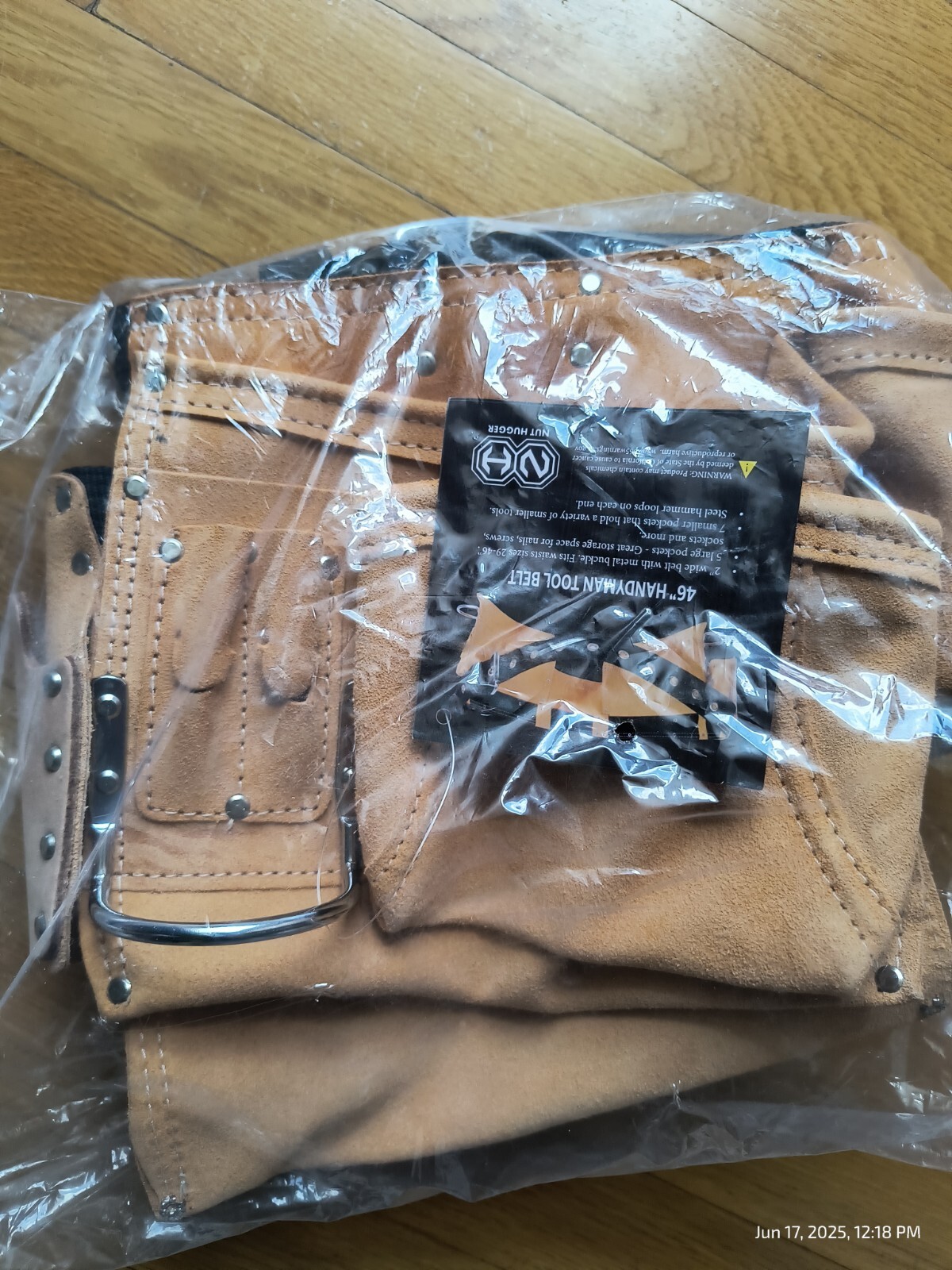 Suede Leather 46″ Tool Belt 12-Pocket Tool Utility Belt LT Brown New Dual Hammer