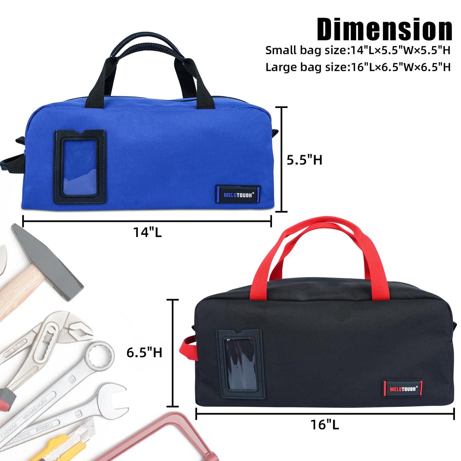 Canvas Tool Bag Heavy Duty Tool Tote Bag Combo Kit-1 Medium & 1 Big Tool Orga…