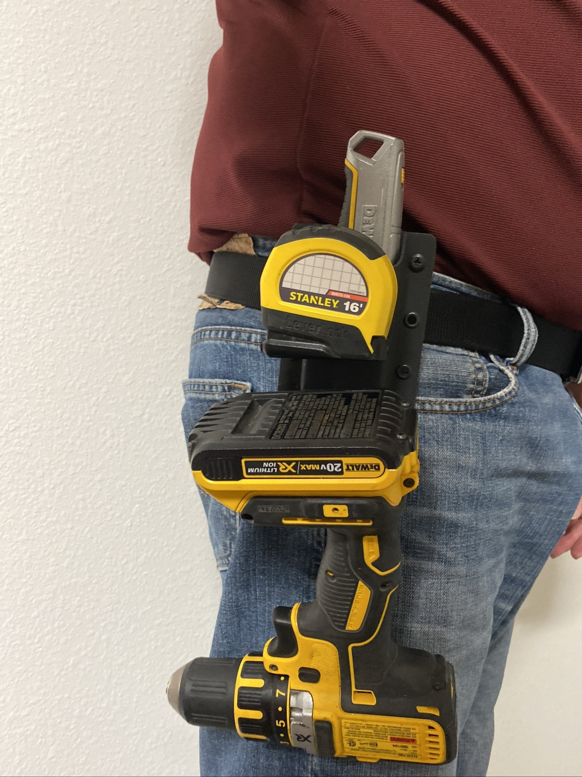 Tape Measure Holder with Utility Knife Pouch, Holds dozens of Items!