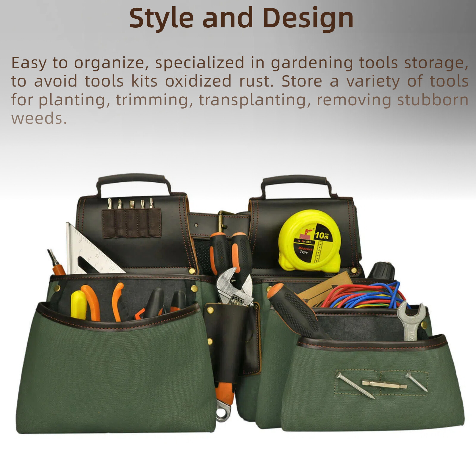 TOURBON Carpenter Workshop Electrician Tool Belt/Pouch/Bag/Holder Heavy Duty