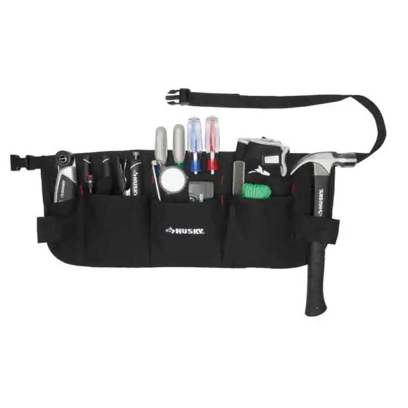 NEW 24in 13-pocket Black Canvas Waist Apron Adjustable Tool Belt Pocket Storage