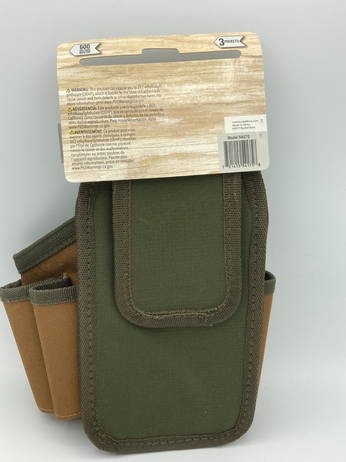 Bucket Boss 54175 Tool Pouch, Tool Pouch, Green, Polyester, 3 Pockets