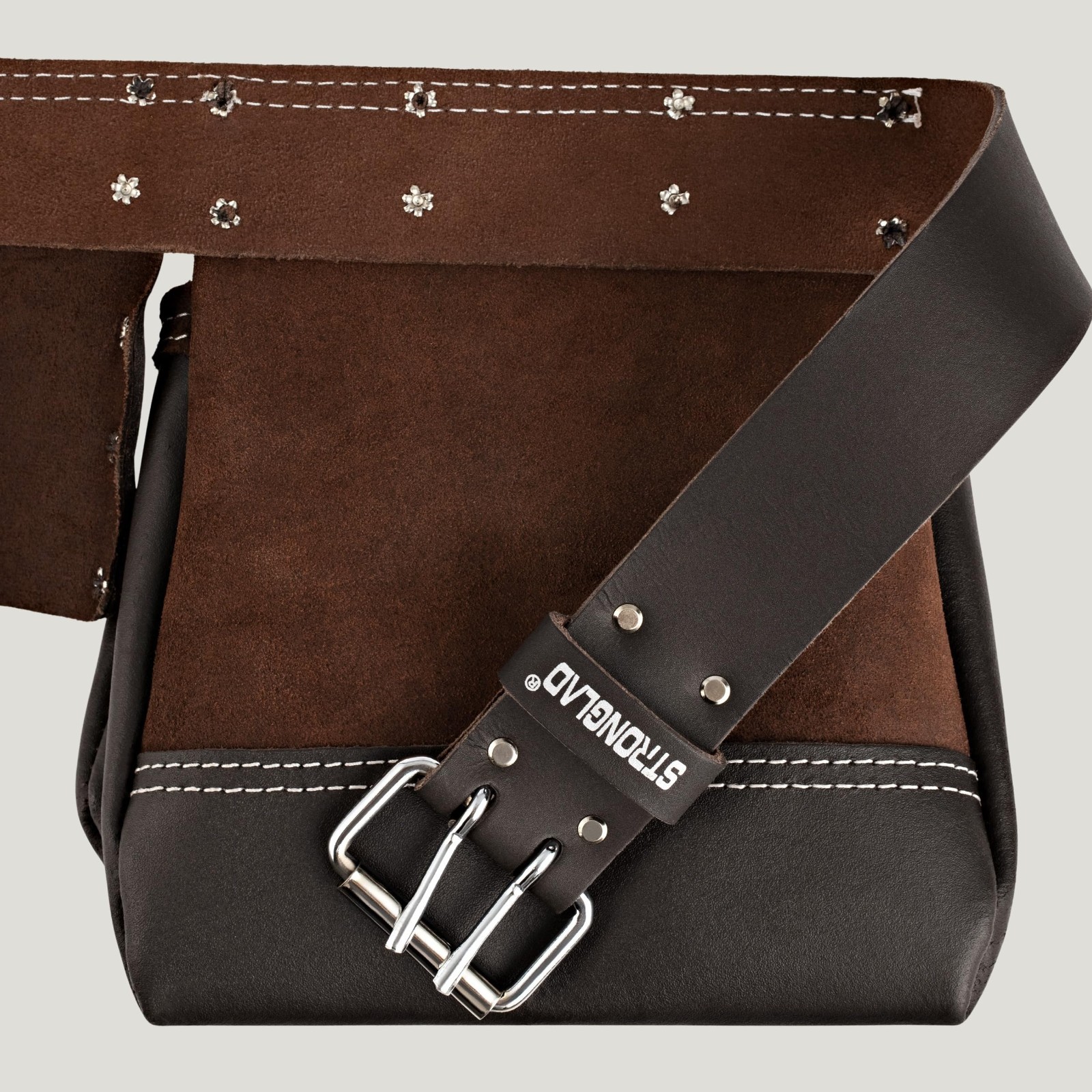 6-Pocket Leather Tool Belt – Adjustable 29-46″ Utility Pouch for Carpenters, Ele