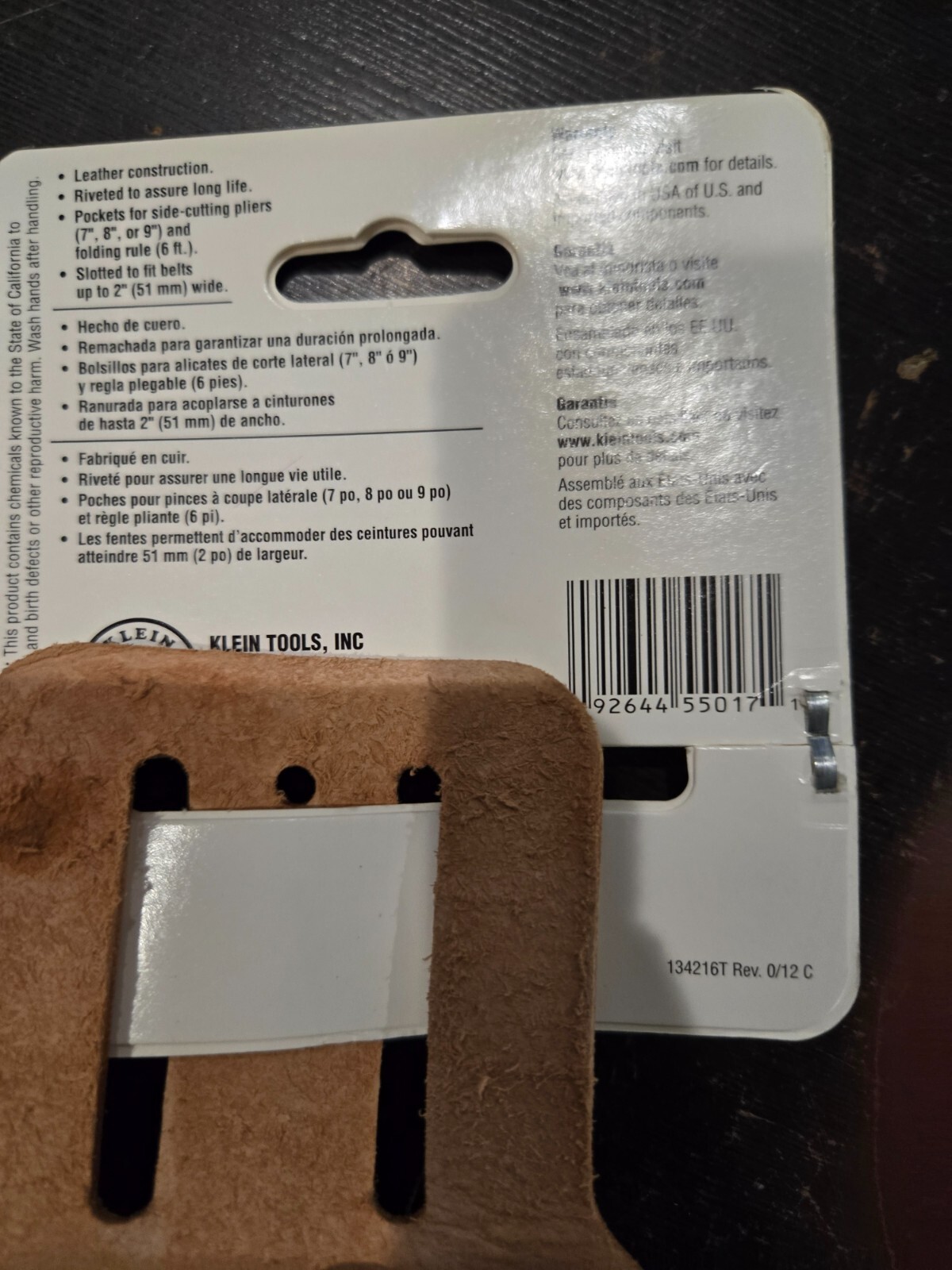 KLEIN TOOLS 5118R Tool Holster Leather PLIERS FOLDING RULE NEW MADE IN USA $18