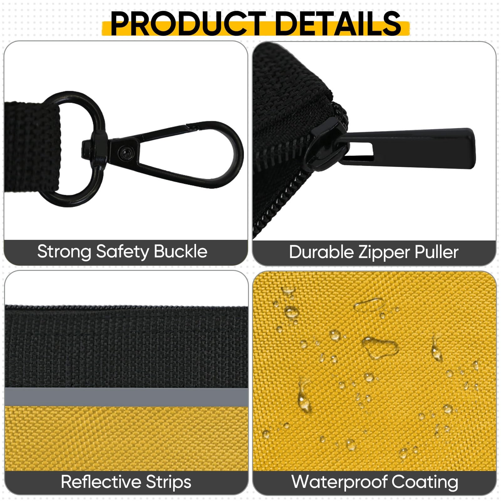Ticonn Tool Pouches Zipper 1680D Oxford Small Tool Bags Waterproof Utility Bag
