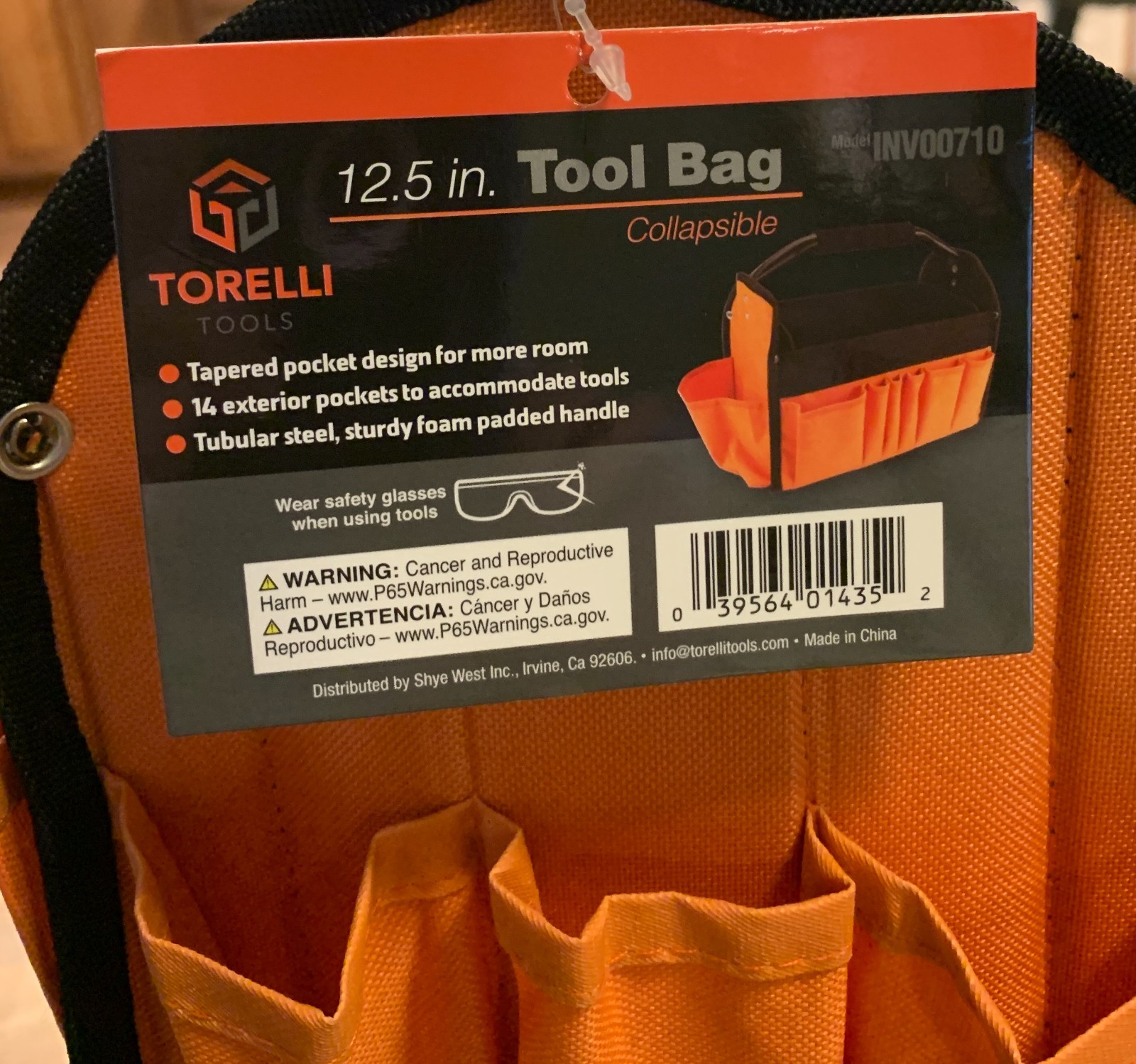 Torelli 12.5″ Collapsible Tool Bag 14 pockets Orange/Black NEW