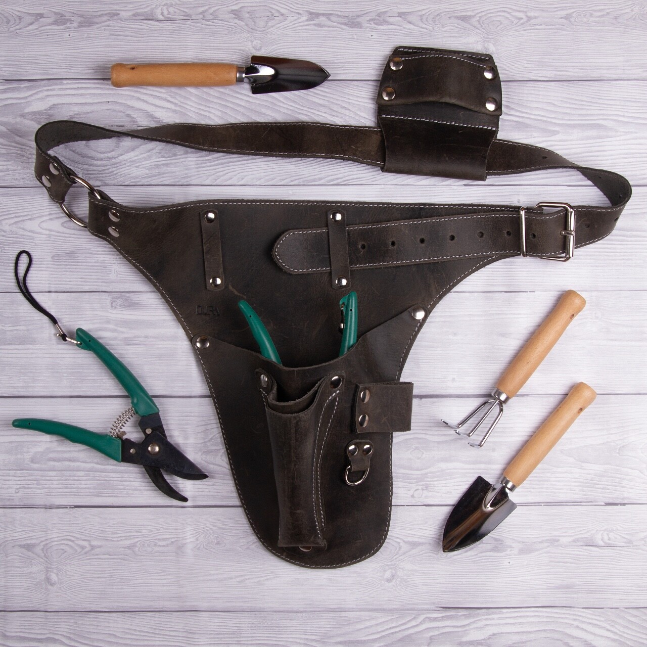 Leather Tool Belt. Personalized florist Tool Belt Leather, Gardening Belt