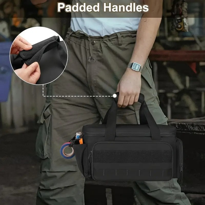 14″ Heavy Duty Tactical Tool Bag Non-Slip Base Durable Portable Tool Storage
