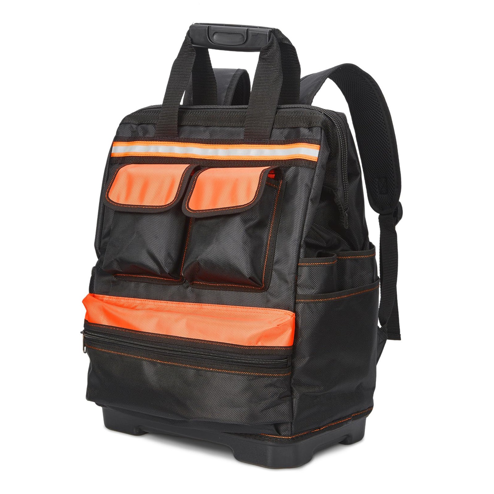 17in Heavy Duty Tool Backpack Waterproof Oxford Contractor Bag Reinforced Base