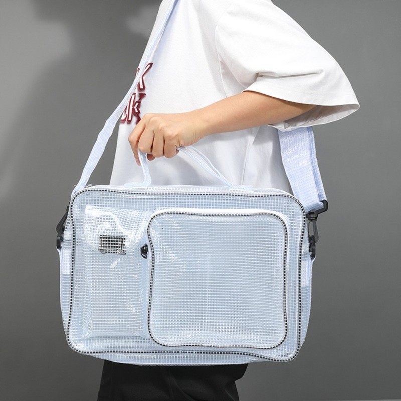 Transparent Crossbody Bag for Cleanroom Engineers Easy Access to Computer Tools