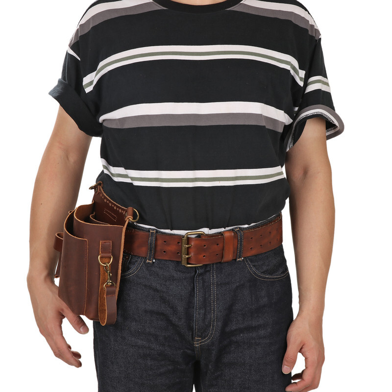 TOURBON 6-in-1 Leather Garden Tools Storage Belt Pouch Utility Shoulder Bag Gift