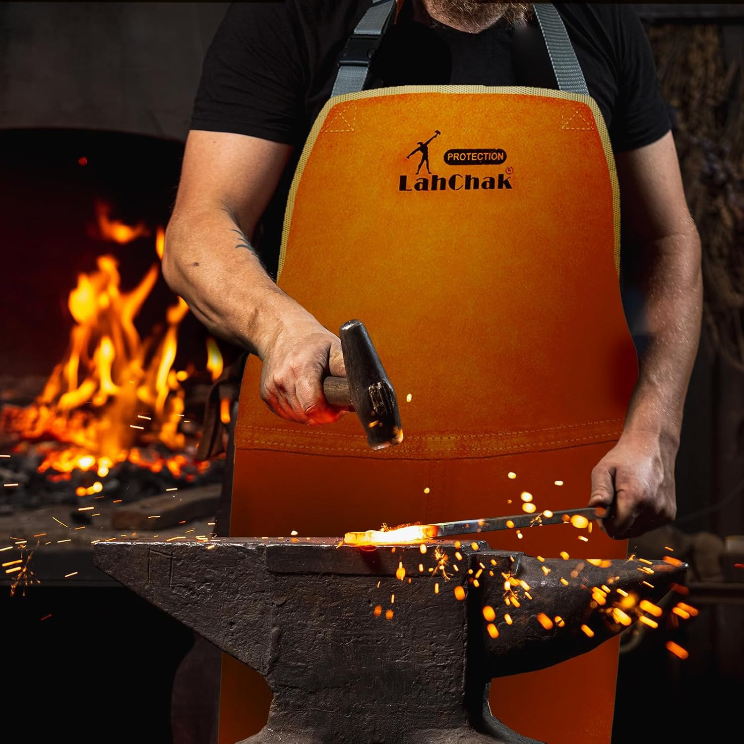 Leather Work Shop Apron, Buckle Straps, Heat & Flame Resistant Welding Apron
