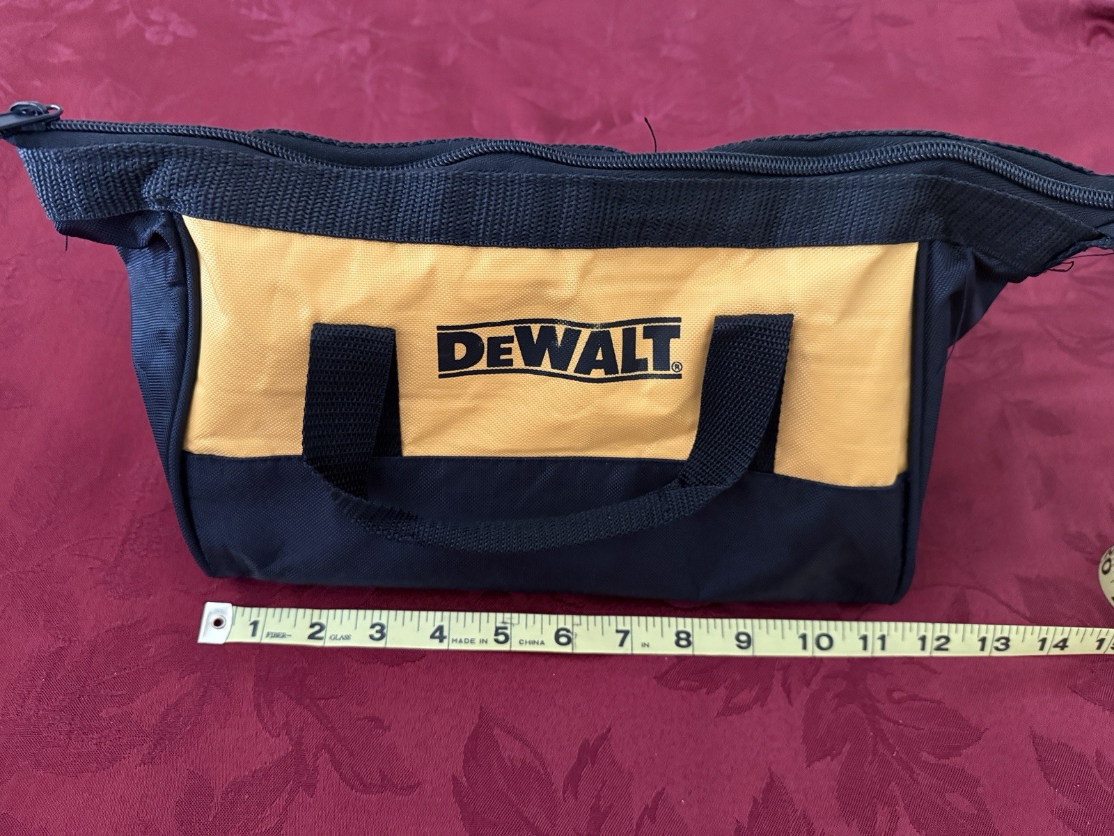 DEWALT Yellow/Black Tool Bag Zipper Closure w/ Handle 13 in x 8 in