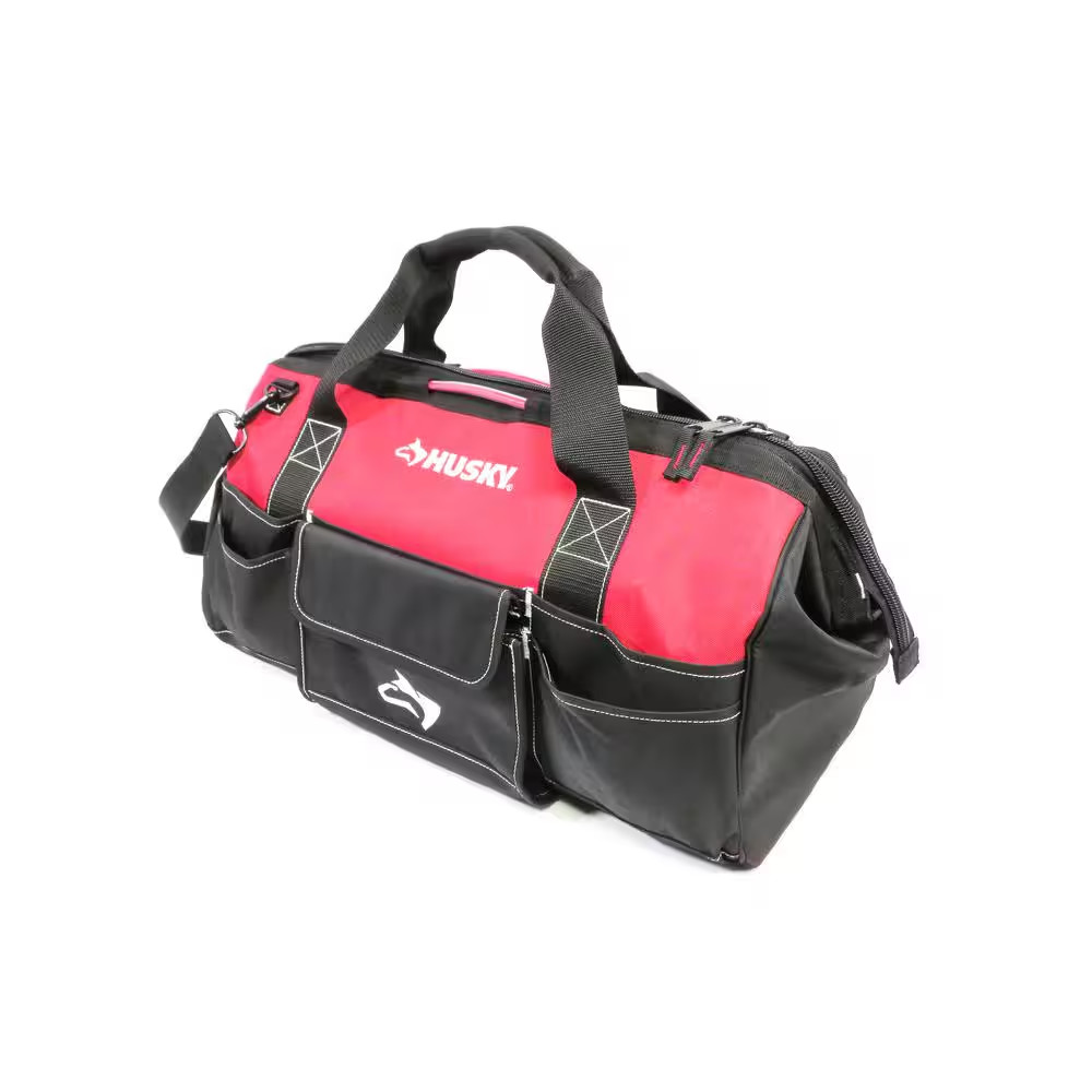 Husky Tool Bag 22 In Spring Loaded Wide Mouth 23 Pocket 600D Polyester