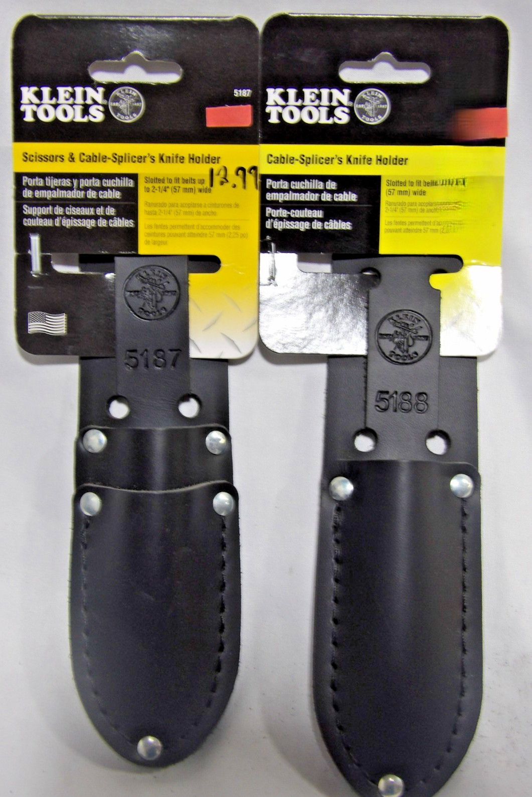 Set of two Klein Tools 5187 And 5188 Scissors and Cable-Splicer’s Knife Holder.