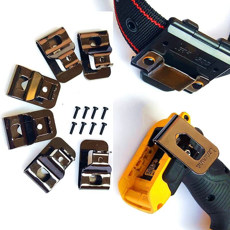 Drill Clip Hooks 6 Pack with Belt Clip Holster for Drills and Impact Drivers