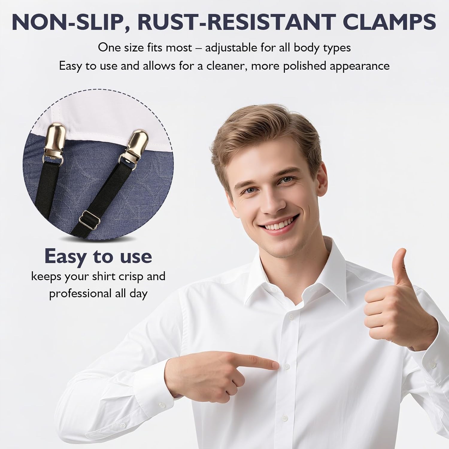 Shirt Stays For Men, Police And Military, Elastic Non slip…