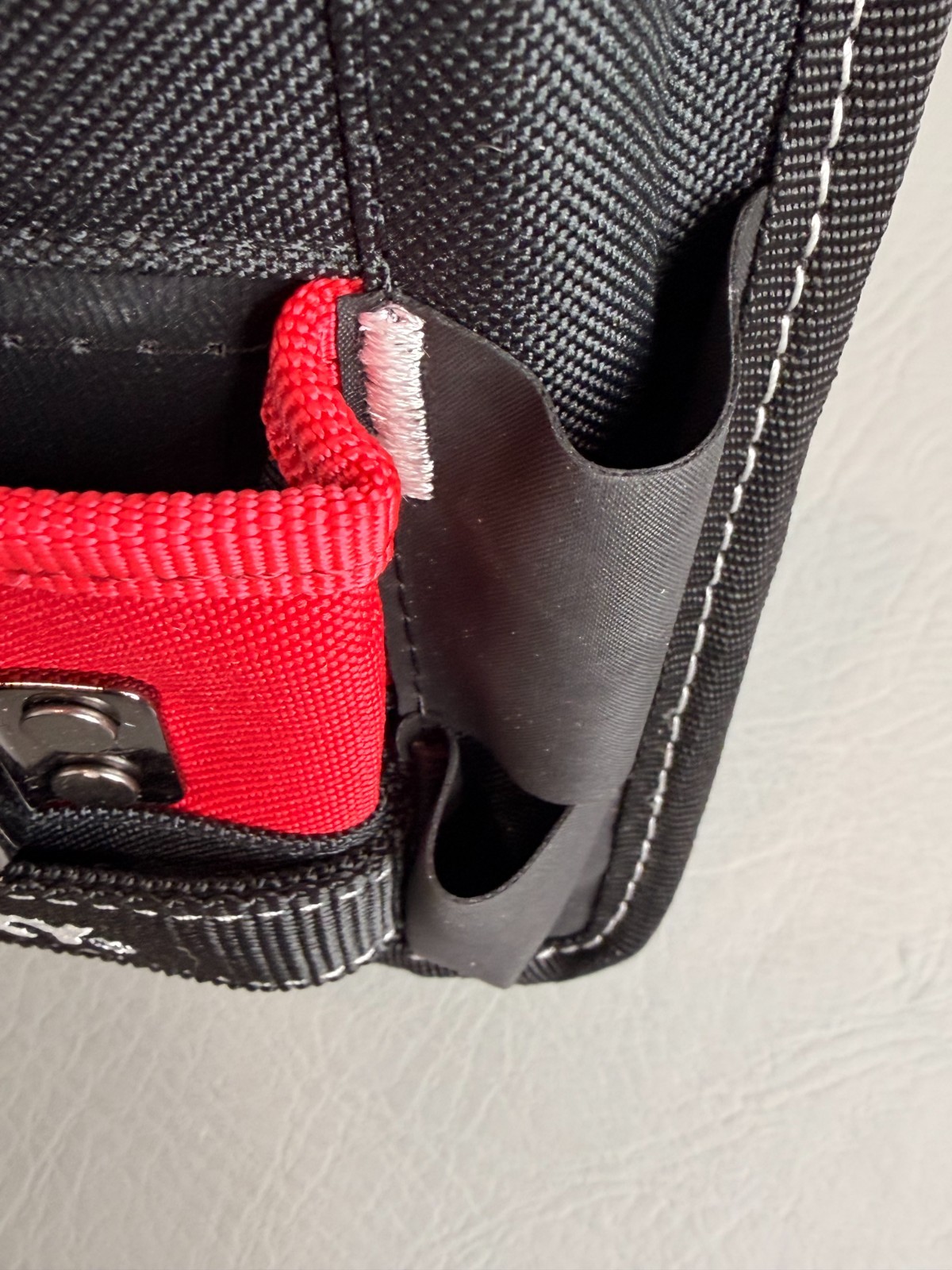 Husky 7 in. 3-Pocket Clip On Tool Belt Pouch Heavy Duty Storage