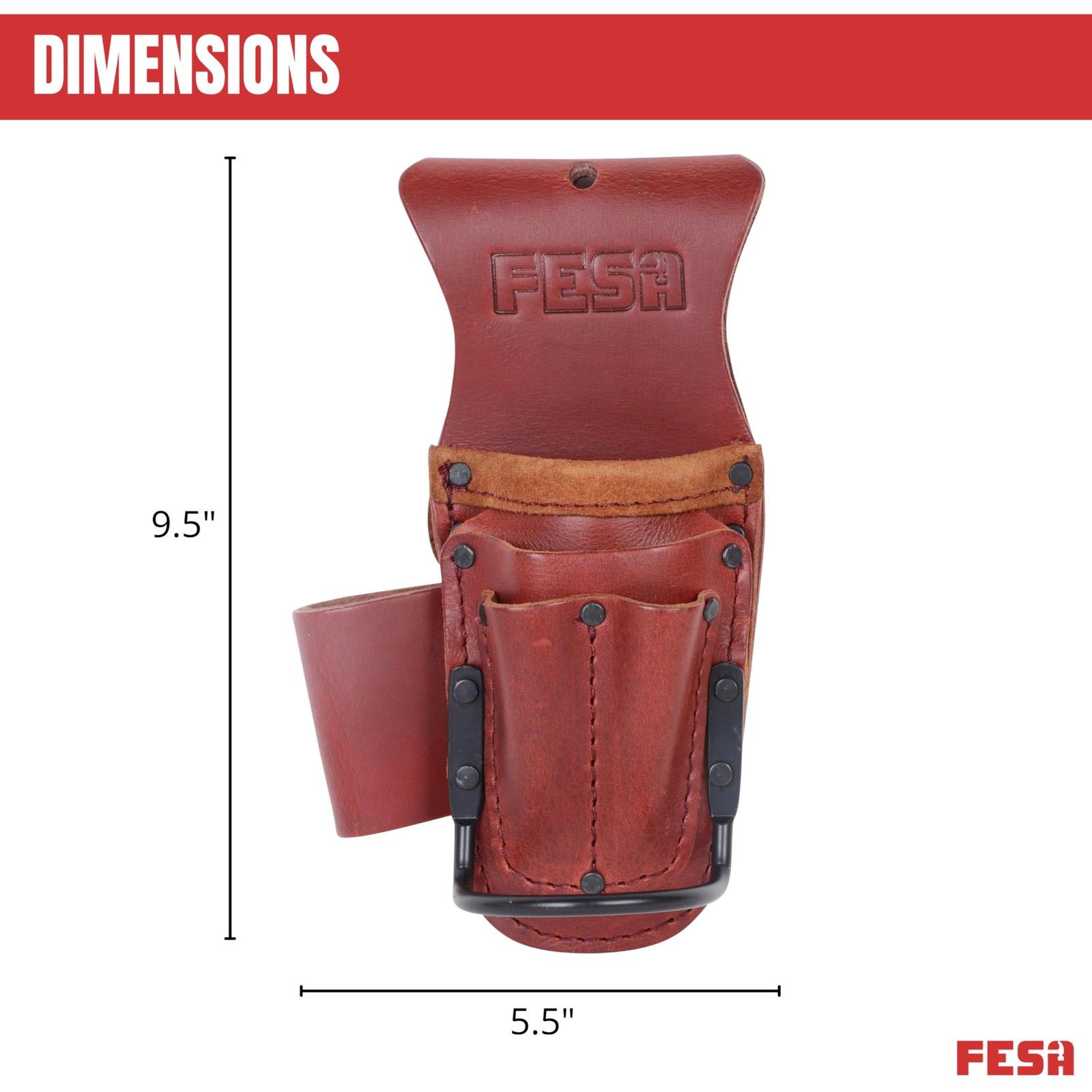 Tool Belt Hammer Holder – Leather Multitool, Pliers & Hammer Holster with Poc…