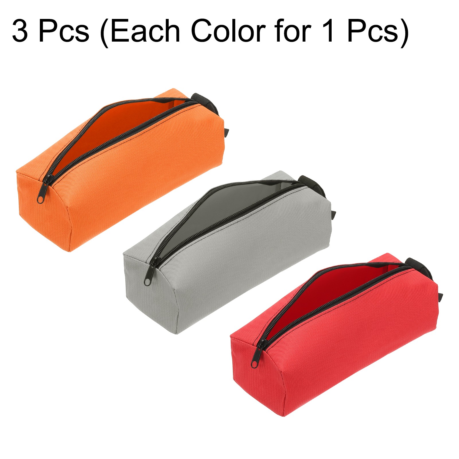 3pcs Zipper Utility Tool Bag 9.8×3.3×2.8 Inch Multi-purpose Tote Bag 3 Color