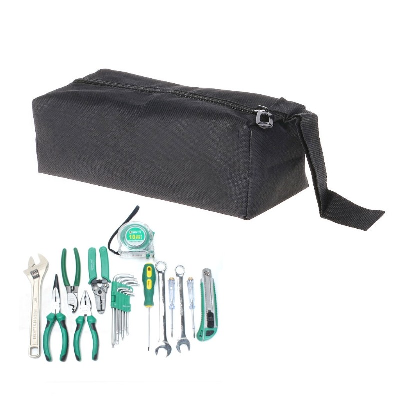 600D Oxford Canvas Hand Tool Bag Screw Nails Drill Bit Metal Parts Storage for C