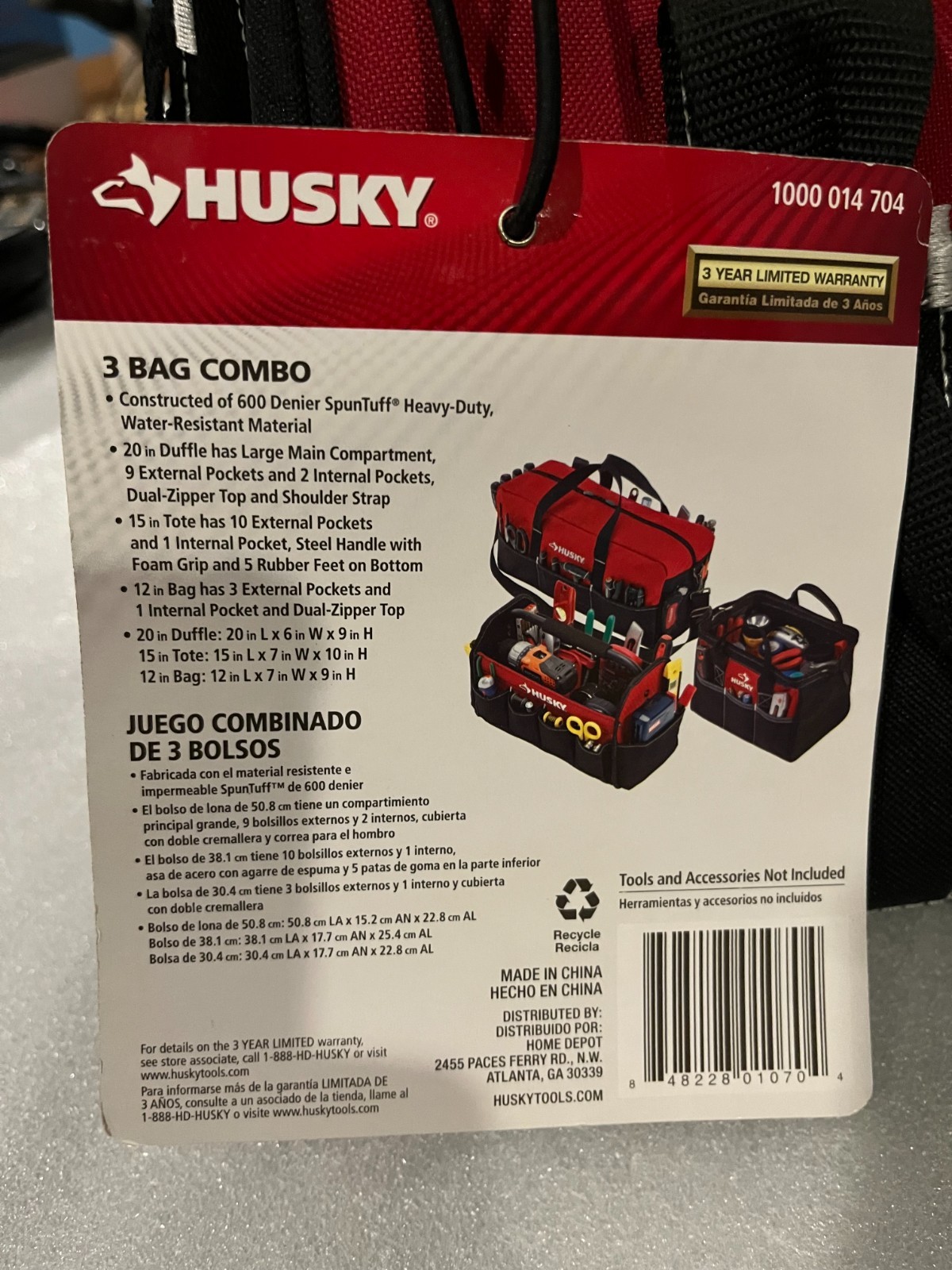 Husky 12-Inch Tool Bag (12 x 9 x 8 inch)