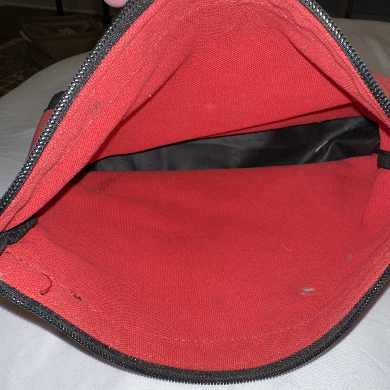 Milwaukee Red/Black Fabric Tool Pouch Bag with Zipper Closure