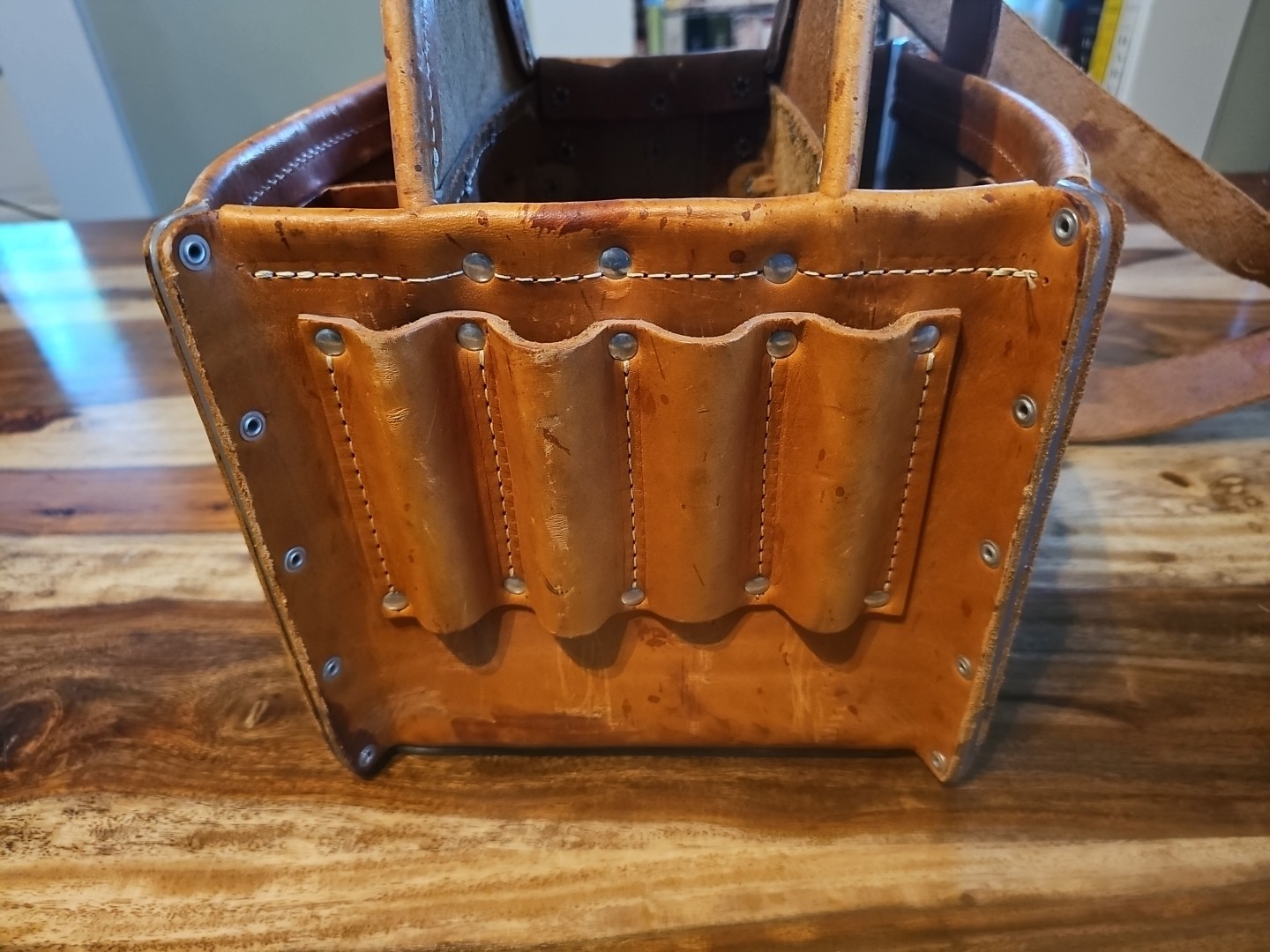 Ideal Tuff Tote 35-975 Leather Electrician Tool Bag Lineman Hand Crafted