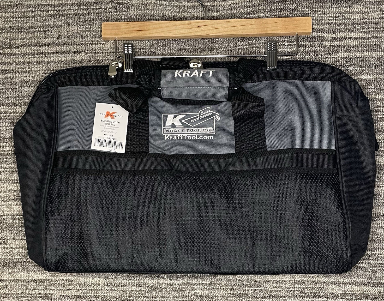 Kraft Tool WL102 Tool Bag – Black/Gray Nylon, 12 Pockets, NWT in Original Bag
