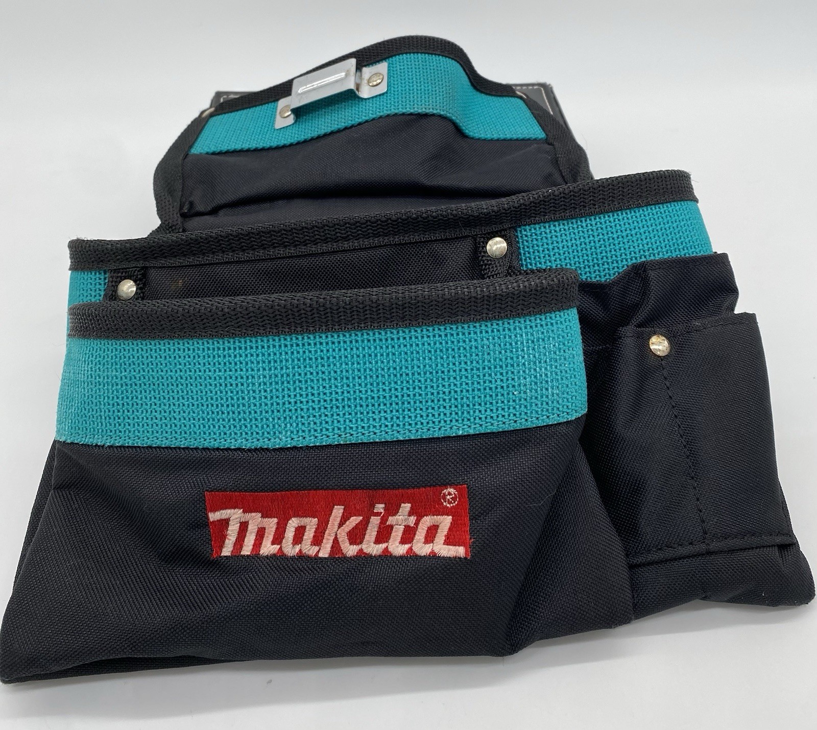 Premium Makita Heavy DutyTool Pouch (No Belt) w/ metal tool Hanger, Teal/Black
