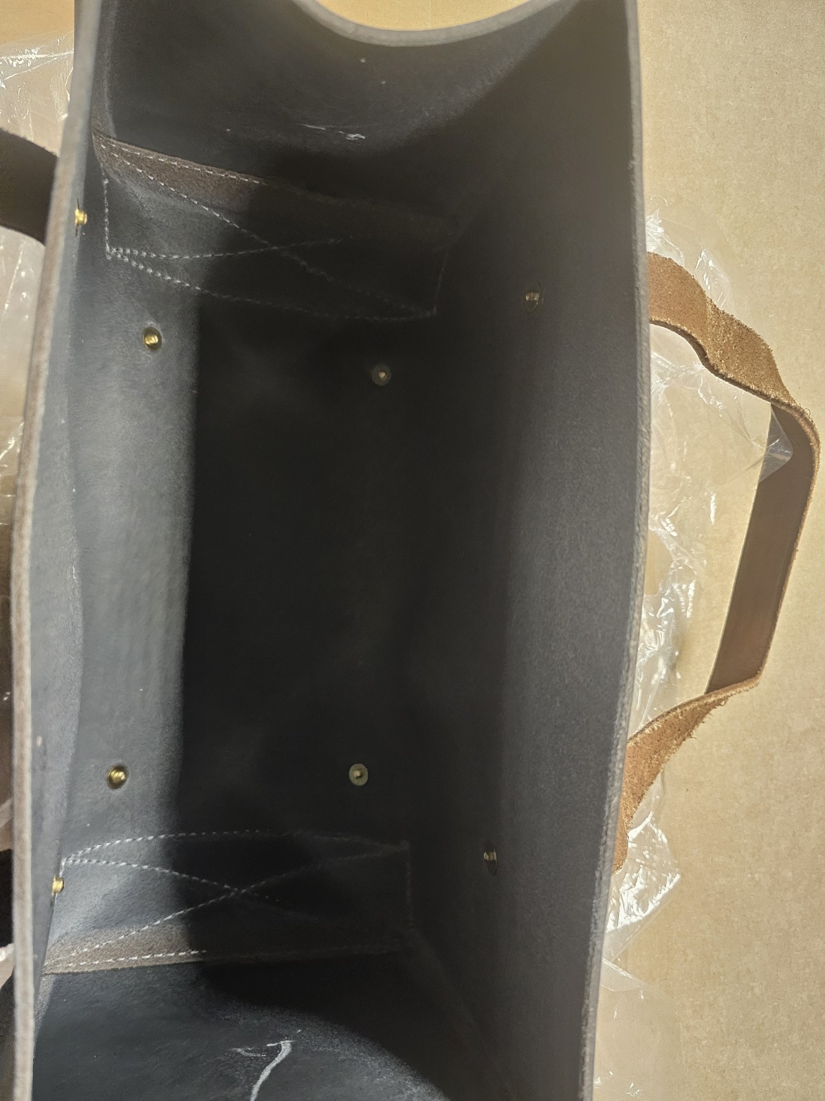 Garrett Wade Portable Tan Buffalo Hide Leather Tool Bag Carryall