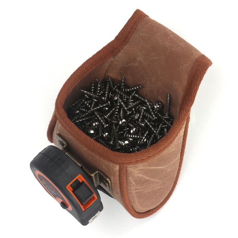 TOURBON 2-in-1 Tool Carrier Nail Screws Drills Belt Pouch Tape Measure Holder US