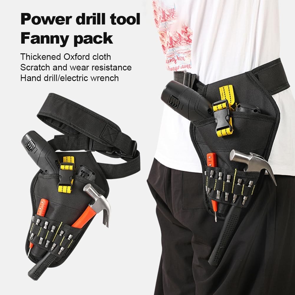 Heavy Duty Drill Holster Impact Driver Tool Bag Belt Pouch Cordless Drill Bit