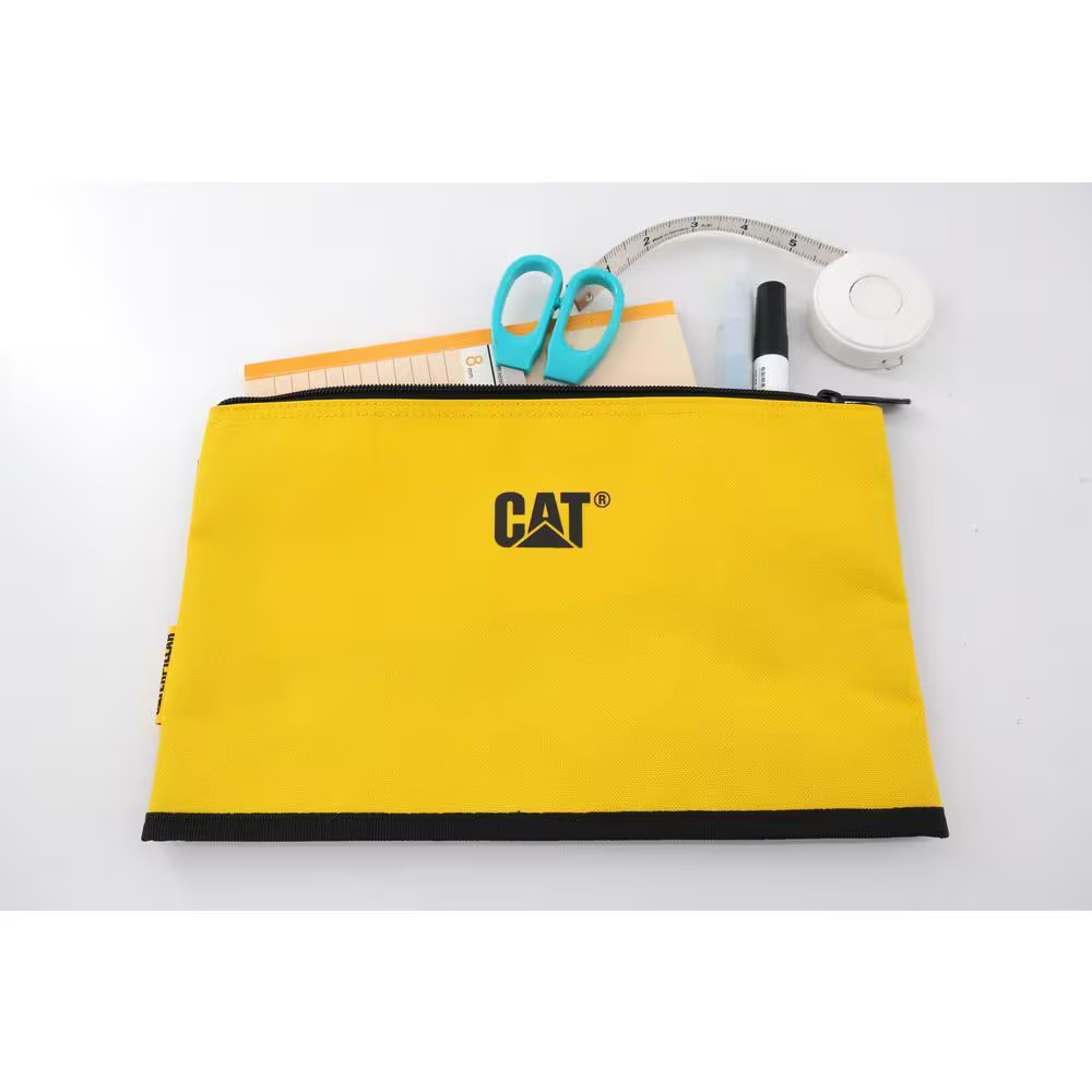 Tool Storage, 12 In. 1 Pocket, Black and Yellow, 600-D Polyester, Document Bag,