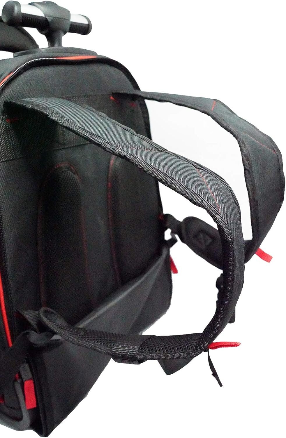 Multi-Functional Tool Backpack with Wheels & Laptop Compartment – Red & Black