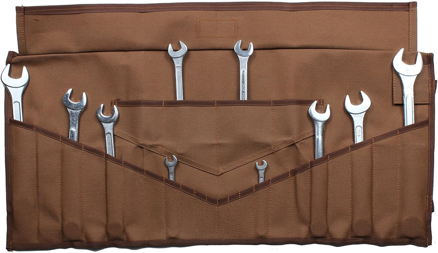 26-Pocket Wrench Roll Tool Organizer Roll-Up Tool Pouch SAE & Metric, Heavy-Duty