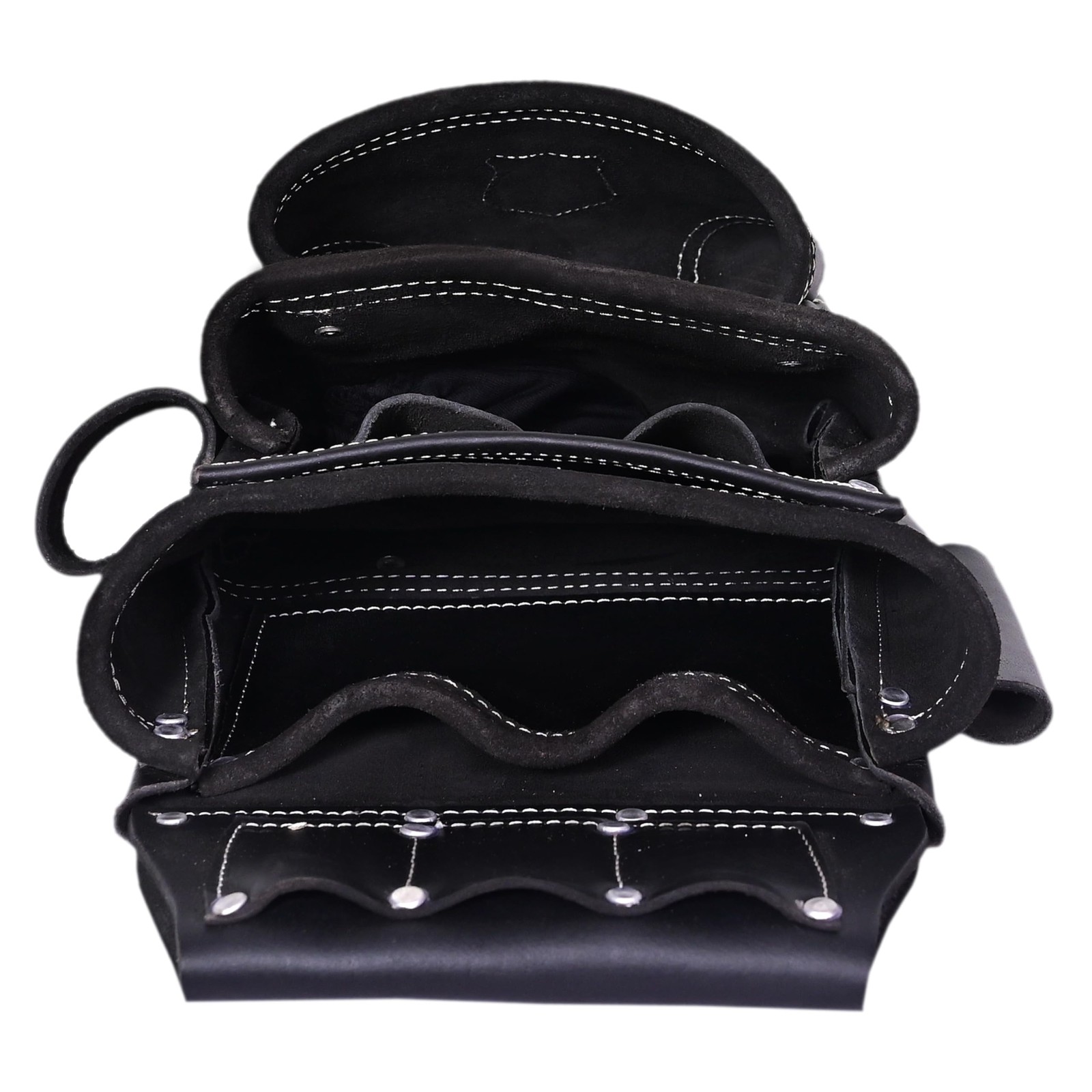 Leather Tool Belt with Detachable D-Loop, Padded Suspenders for Tradesmen