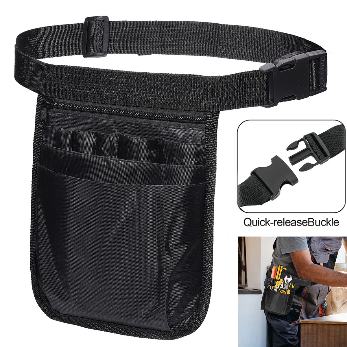 Gardening Tool Waist Bag Belt Heavy Duty Oxford Tool with 10 Pocket Utility Belt