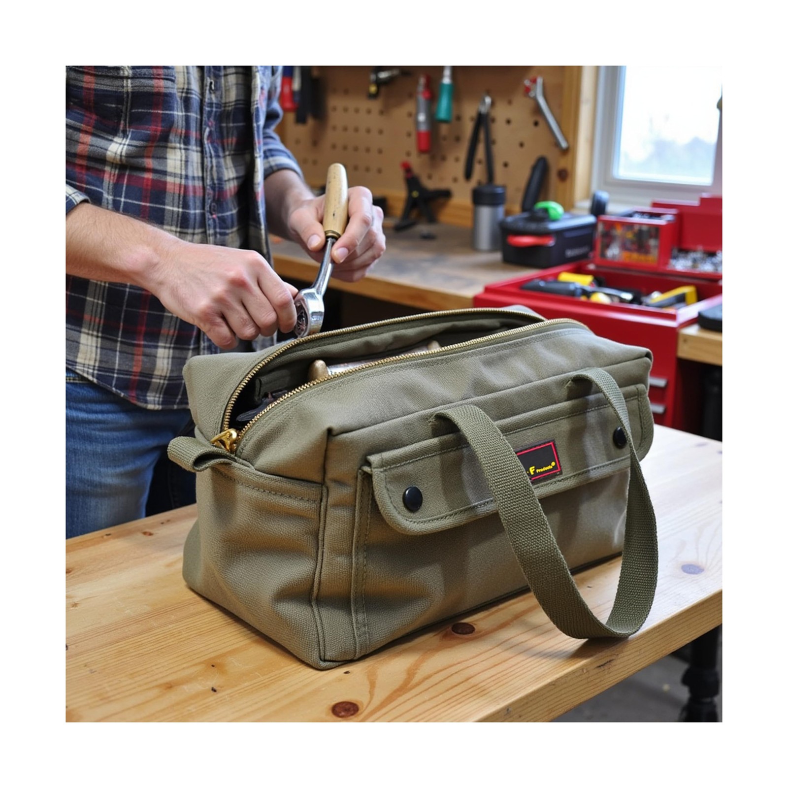 Waxed Canvas All Purpose Military Style Duffle Bag, Water-Resistant, Adjustab…