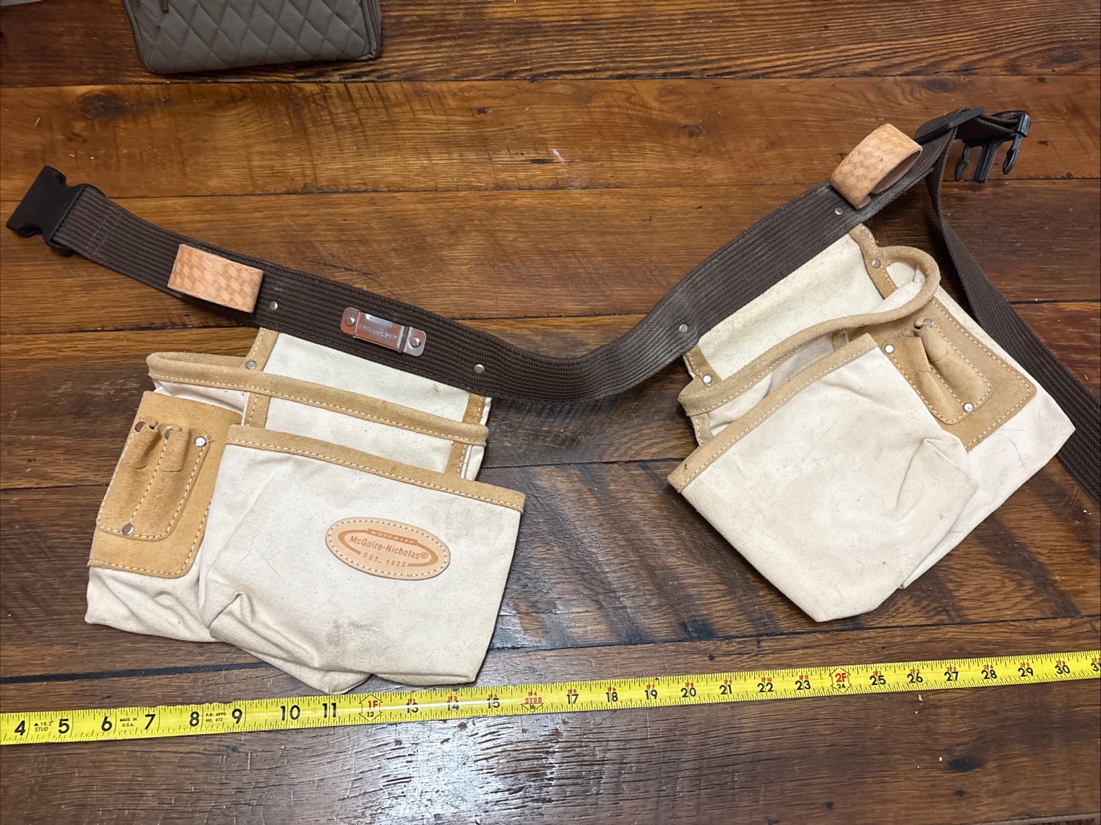 McGuire-Nicholas Tool Belt Canvas & leather Pouch Hammer Holder