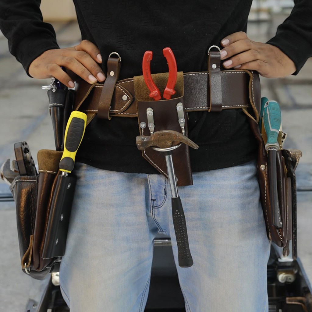 Halloween Leather Electrician Tool Belt – Durable Work Gear Pouch