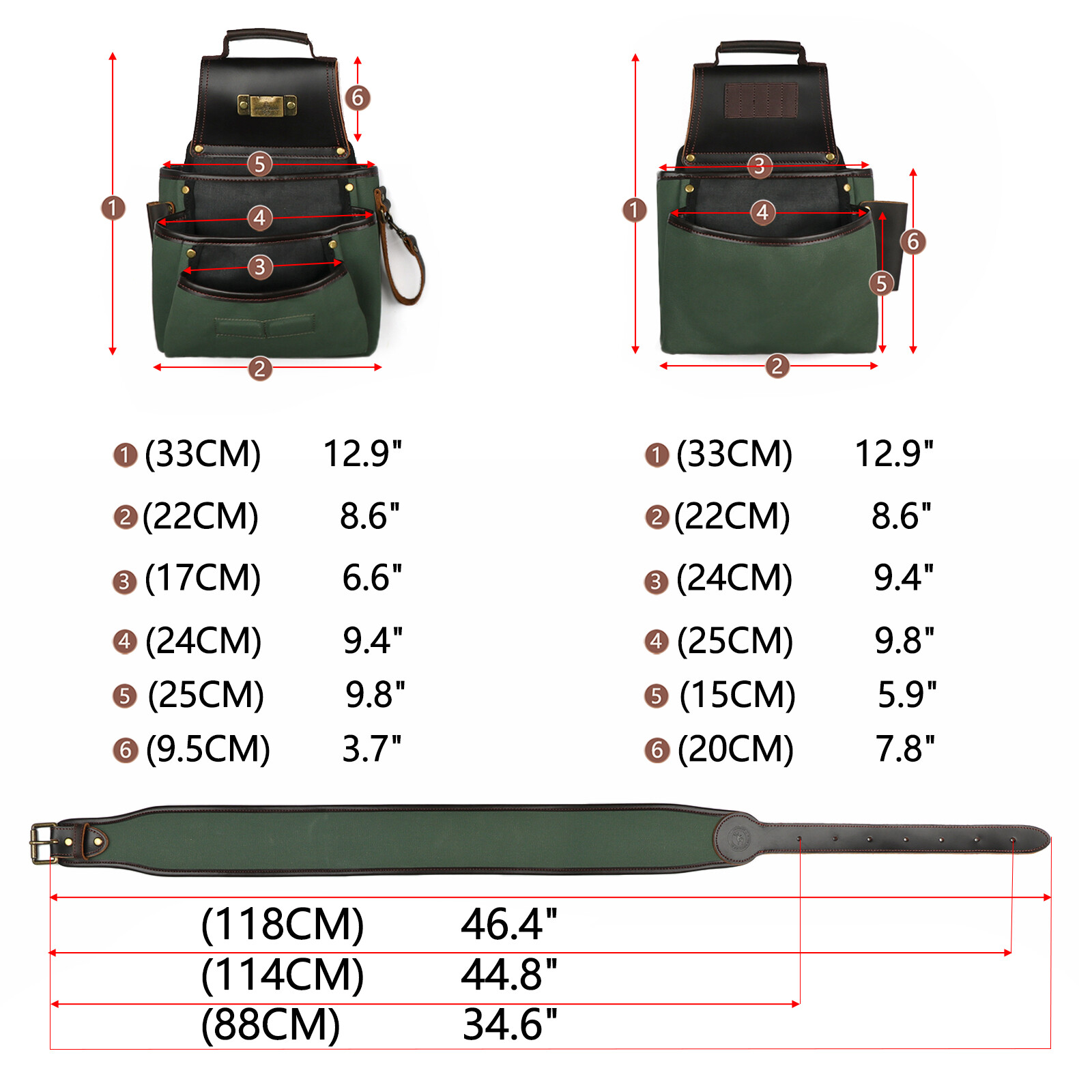 TOURBON Carpenter Workshop Electrician Tool Belt/Pouch/Bag/Holder Heavy Duty